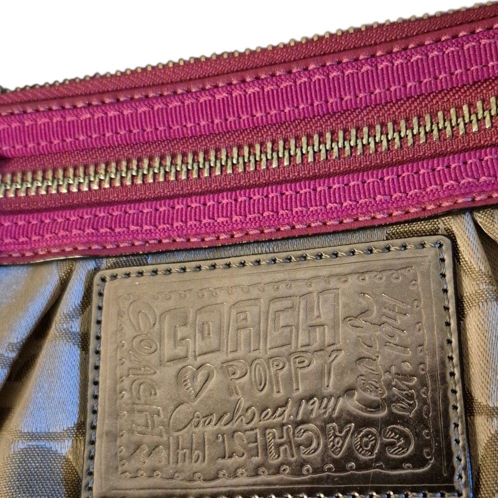 Coach Crossbody Bag in Tan with Pink Trim - Picture 9 of 9